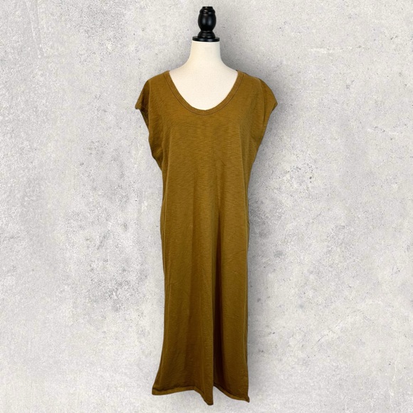 Universal Thread Brown Sleeveless Midi Dress V-Neck Side Slits Size XL - Picture 2 of 11